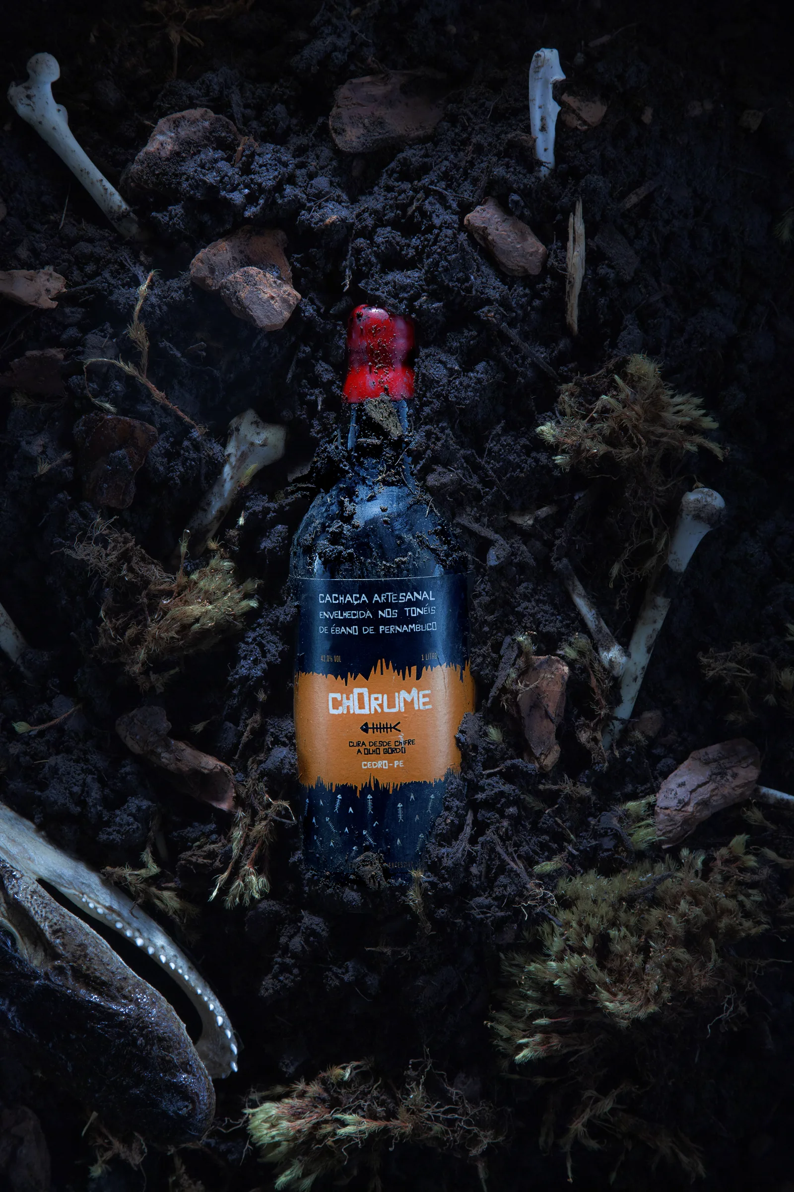 Garrafa Chorume enterrada na lama